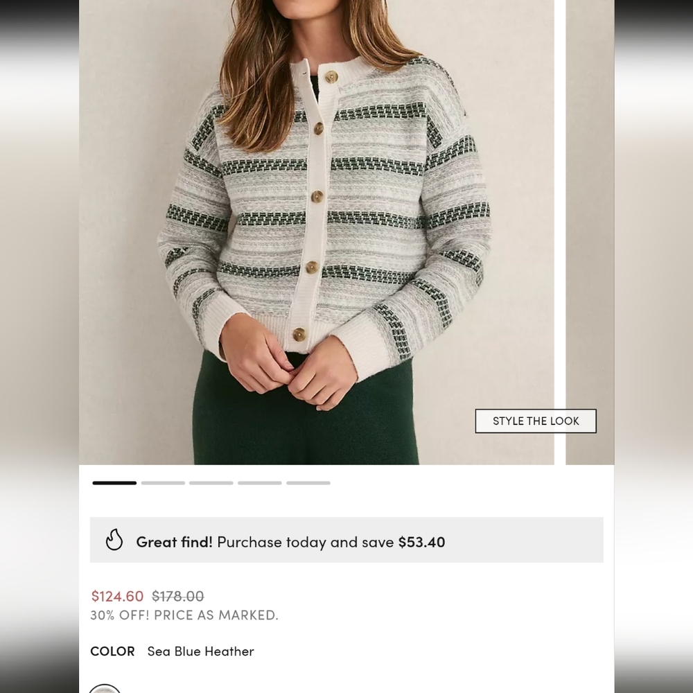 NWT Haven Well Within Wool Blend Fair Isle Cardigan - Picture 2 of 8